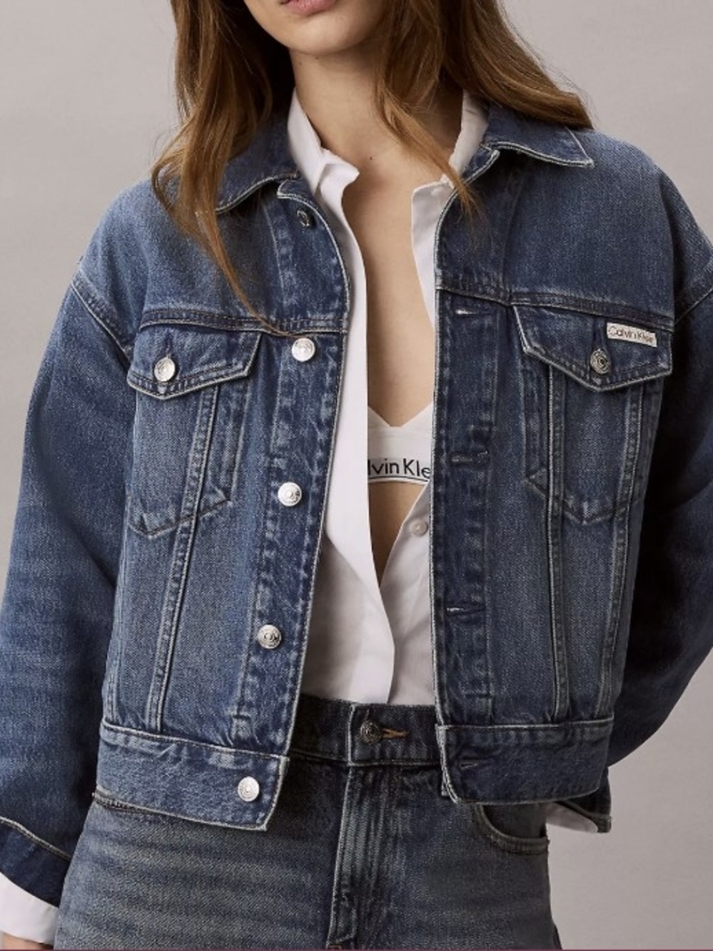 Calvin Klein Denim Jacket -90s Trucker- Size Medium